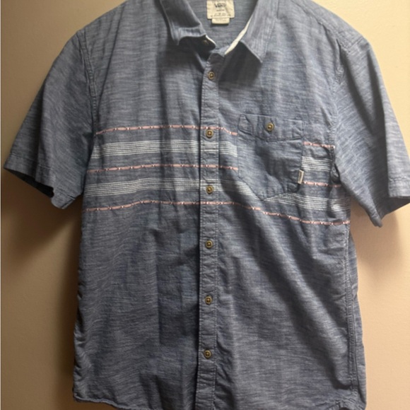 Vans Men’s Chambray Button Up Shirt Y2K Skate Surf Size M - Picture 13 of 14